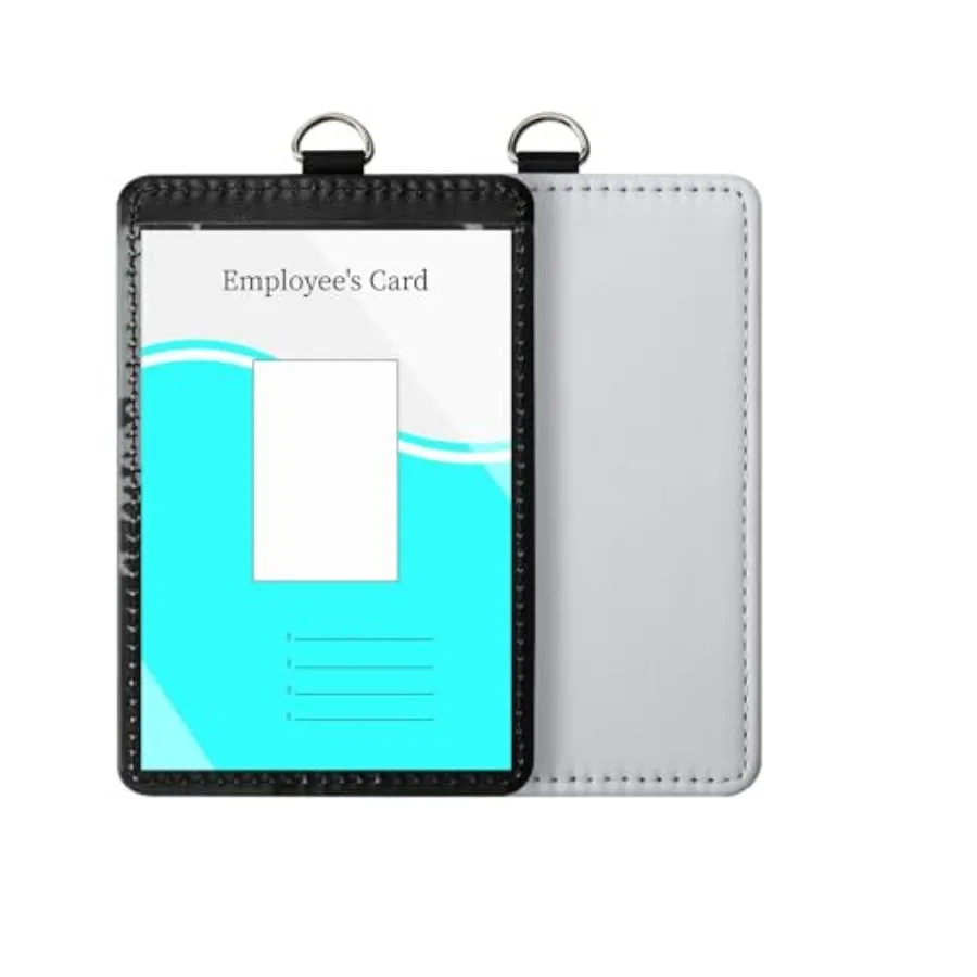 

30 Pack Sublimation Blanks Bulk Pu Leather ID Badge Holder Heat Transfer Print Vertical ID Card Holders for Badges Buddy Waterp