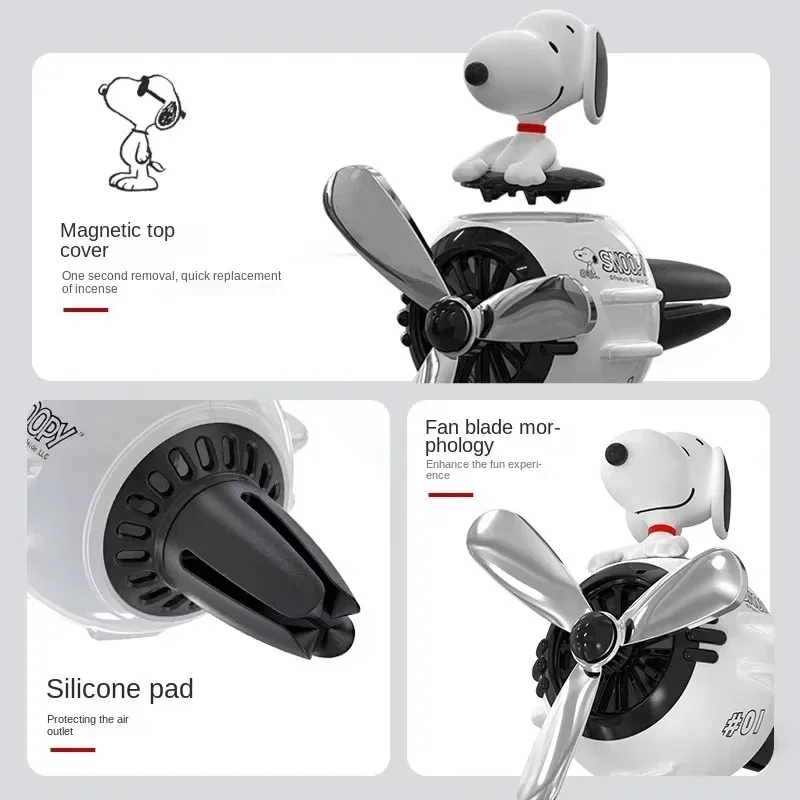 Cute Snoopy Anime Car Air Freshener Aromatherapy Fragrance Piece Car Air Outlet Decoration Perfume Clip Decor Accessories - view 6