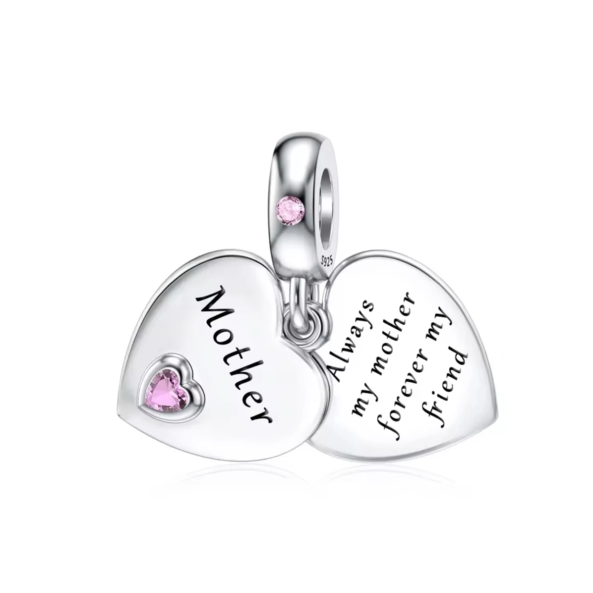 New Fashion 925 Sterling Silver Mother's Day Mom Daughter DIY Fine Beads Fit Original Pendant Women Bracelet Accessories Gift image 3