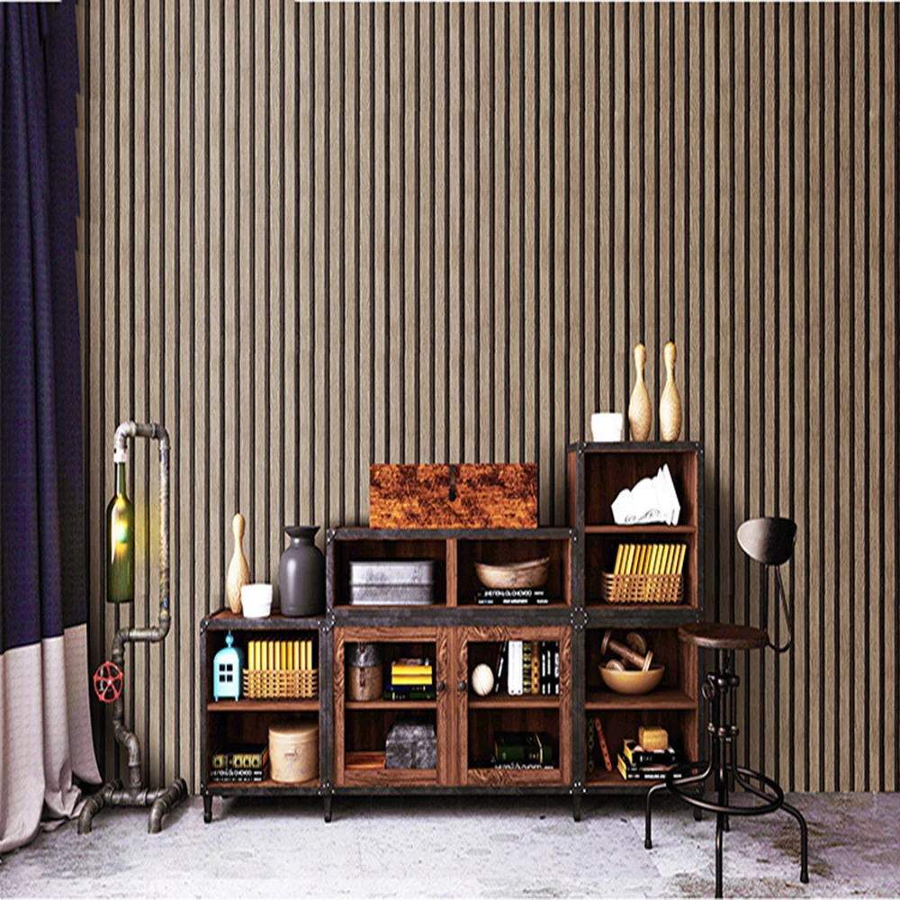 45 cm Vintage Holzmaserung Gestreifte Tapete Selbstklebend Wohnzimmer Schlafzimmer Hintergrund Wandaufkleber PVC Heimdekoration Aufkleber – Detail 3