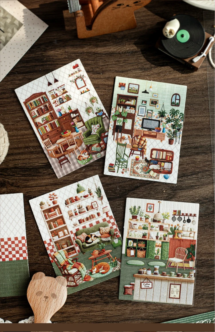 Journal GO Niedliche Gemütliche Raum-Aufkleber Collage Junk Journal Karten-Bastelmaterialien DIY Landschaftsmaterialien Scrapbooking Planer DIY Abziehbilder – Detail 12