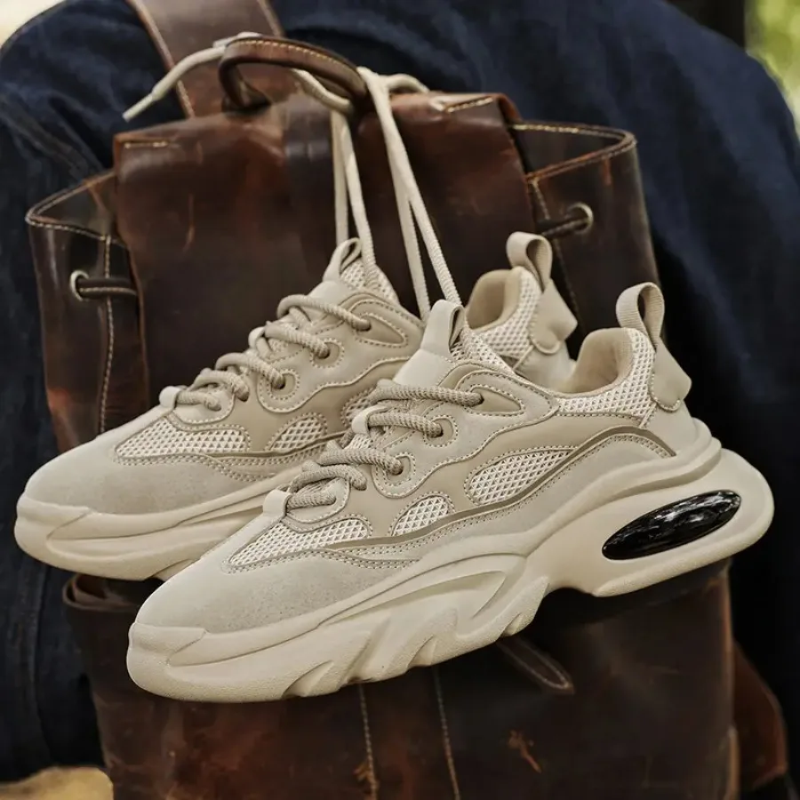 

New Spring And Autumn Men'S Shoes Breathable Mesh Running Casual Sports Shoes with Thick Soles Versatile Dad Shoes for Travel
