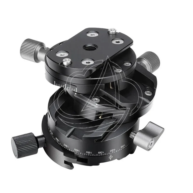 Geared Ball Head, 360° Rotation Aluminum Alloy Panoramic Tripod Mount