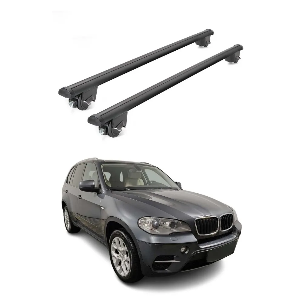 For BMW X5 E70 2007-2013, 220Lbs Roof Rack Cross Bars, Aluminum Black Pair