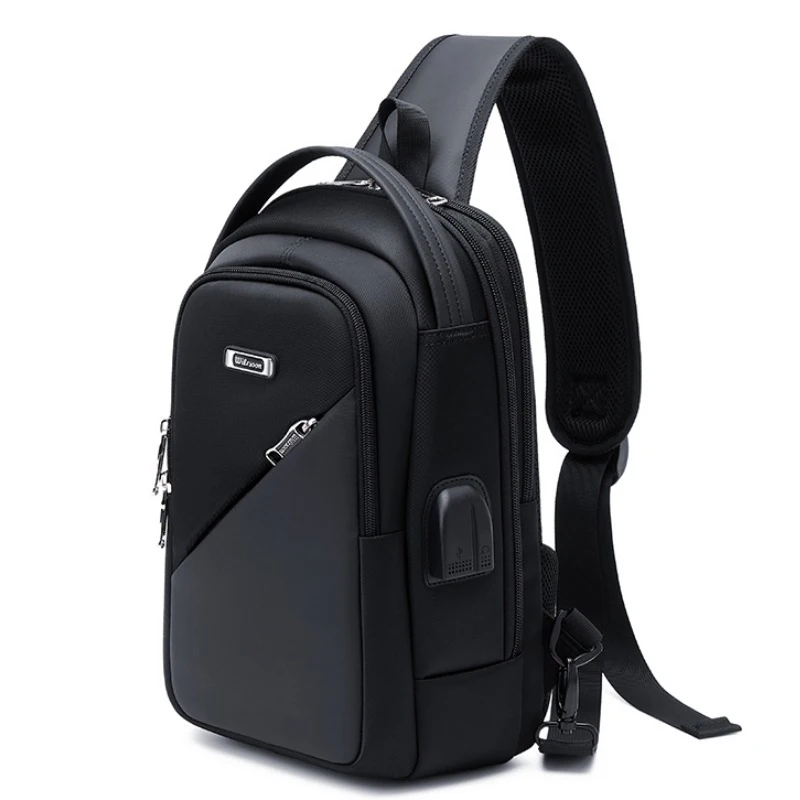 

New Men's Chest Bag Fashion Shoulder Crossbody Bag Oxford Casual Waterproof Multi-functional Anti Thief Backpack