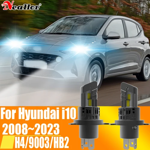2 uds H4 HB2 9003 faro Led Canbus sin Error bombilla de coche luz antiniebla blanca de alta potencia lámpara de diodo 12v 55w para Hyundai i10 2008 ~ 2023