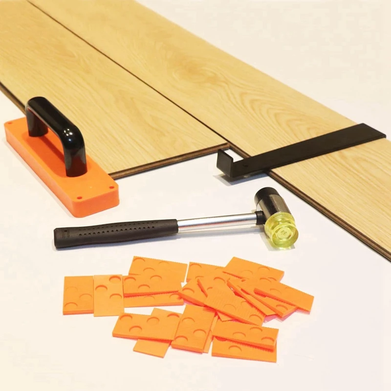 DT16 43PC Laminate Wood Flooring Installation Kit Tapping Block Mallet Pull Bar 40 Floor Spacers for Hardwood Vinyl Plank
