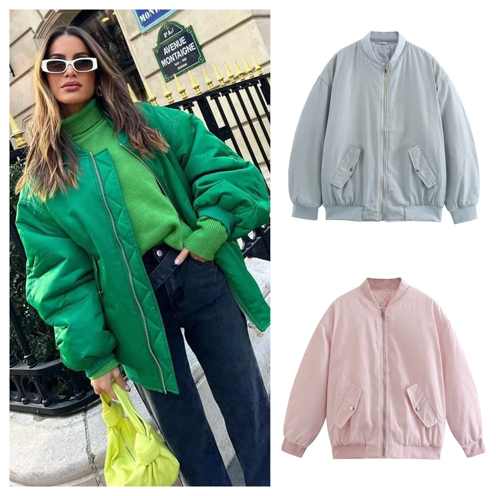 

BWQ Autumn New Women's Fashion Style Loose and Versatile Folded Long Sleeve Design Pilot Jacket Cotton Jacket 2025