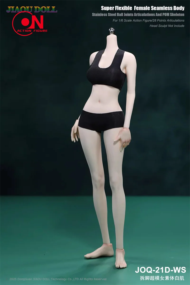 JIAOU DOLL JOQ-21D 1/6 Supermodelo Menina de Pernas Longas Corpo Sem Costura Com Pés Destacáveis 12 ''Flexível Soldado Bonecos de Figura de Ação