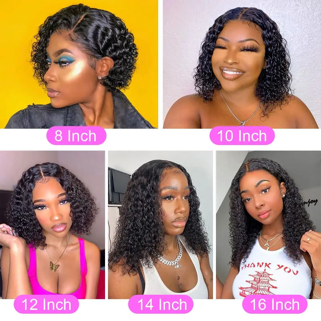 Short Deep Wave Bob Wigs 4x4 Closure Lace Front Curly Wigs Human Hair for Women Choice 5x5 Closure HD Lace Frontal Glueless Wigs