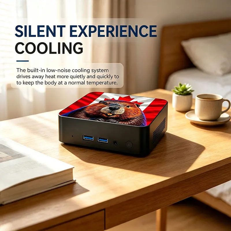 2026 New Intel Core i3 6100 Compact Mini PC 16GB DDR4 2TB SSD 4K HD WiFi6 BT5.2 Canada Flag Multi Shell For Study view 3