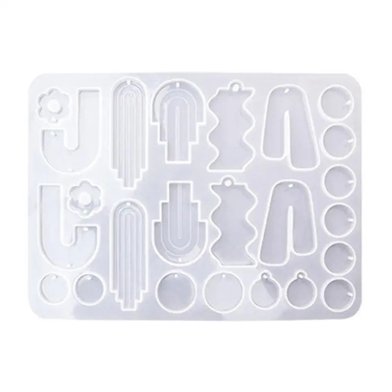 A52E 3D Unregelmäßige Silikon Formen DIY Harz Ohrring Schmuck Anhänger Form – Detail 8