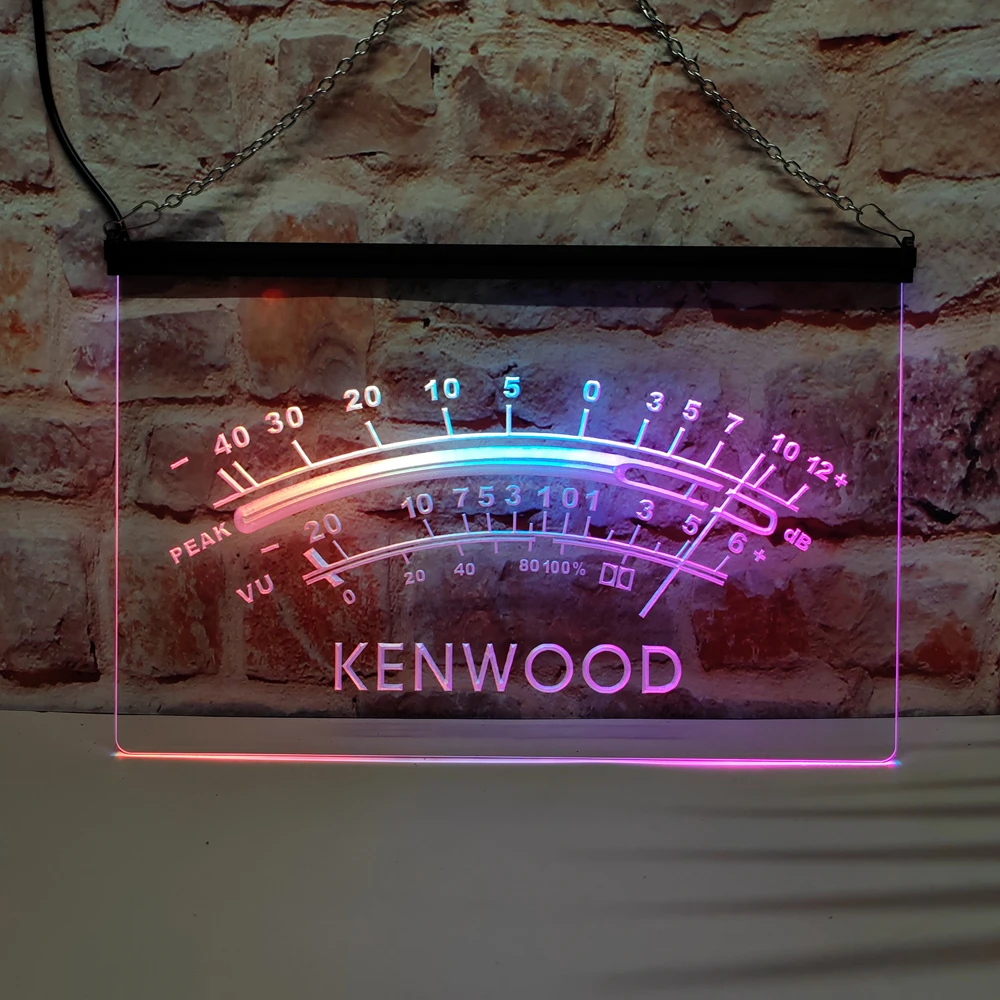 Kenwood Peak VU DB-LED Neon Sign Featuring Colorful Flowing Effect, Perfect for Home Decoration and Creating Party Mood