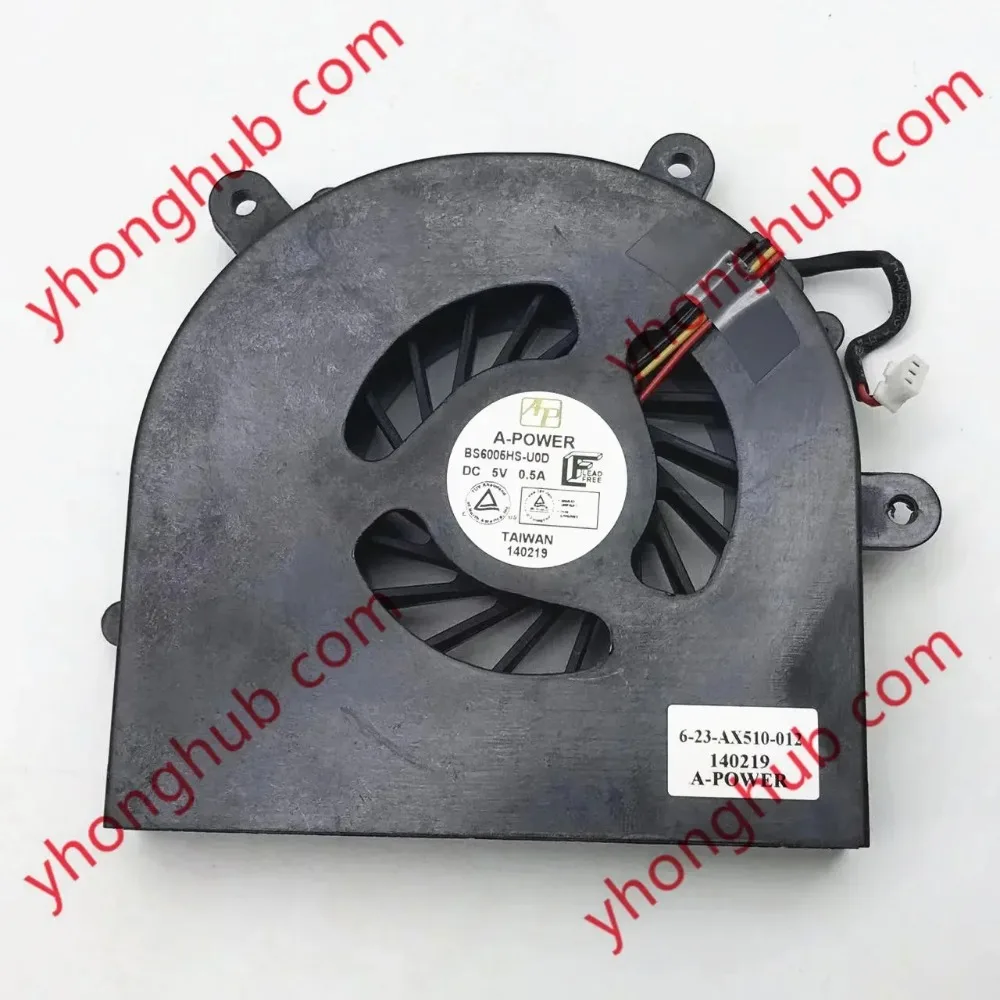 A-Power NP8150 G510P BS6005HS-U0D 6-23-AX510-012 DC 5V 0.50A 3-Wire Cooling Fan