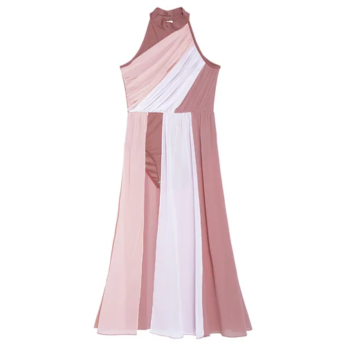 Imagen 2 del producto Vestido de baile lírico para niña, leotardo de gimnasia dividido de malla con falda, traje de danza contemporánea moderna, vestido de adoración y alabanza