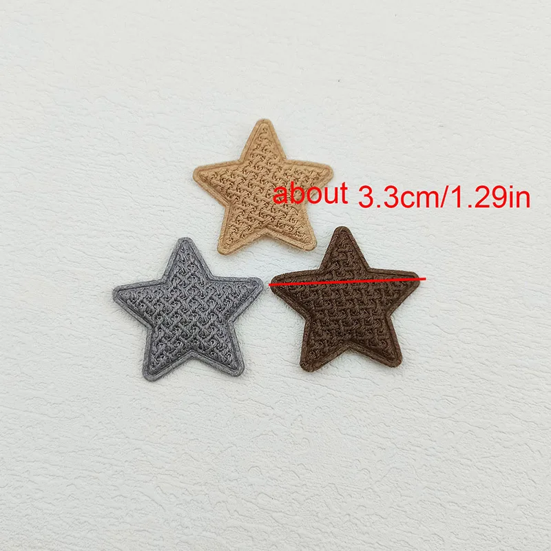 60Pcs 3.3CM Crochet Star Padded Applique For Children\'s Headband Hair Clip Accessories Hats Decoration Patches