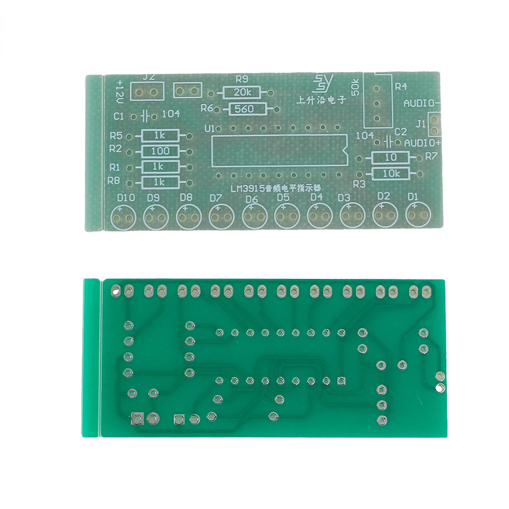 10 LED Sound Audio Spectrum Analyzer Level Indicator Kit  LM3915 DC 9V-12V DIY Electoronics Soldering Practice Set laboratory