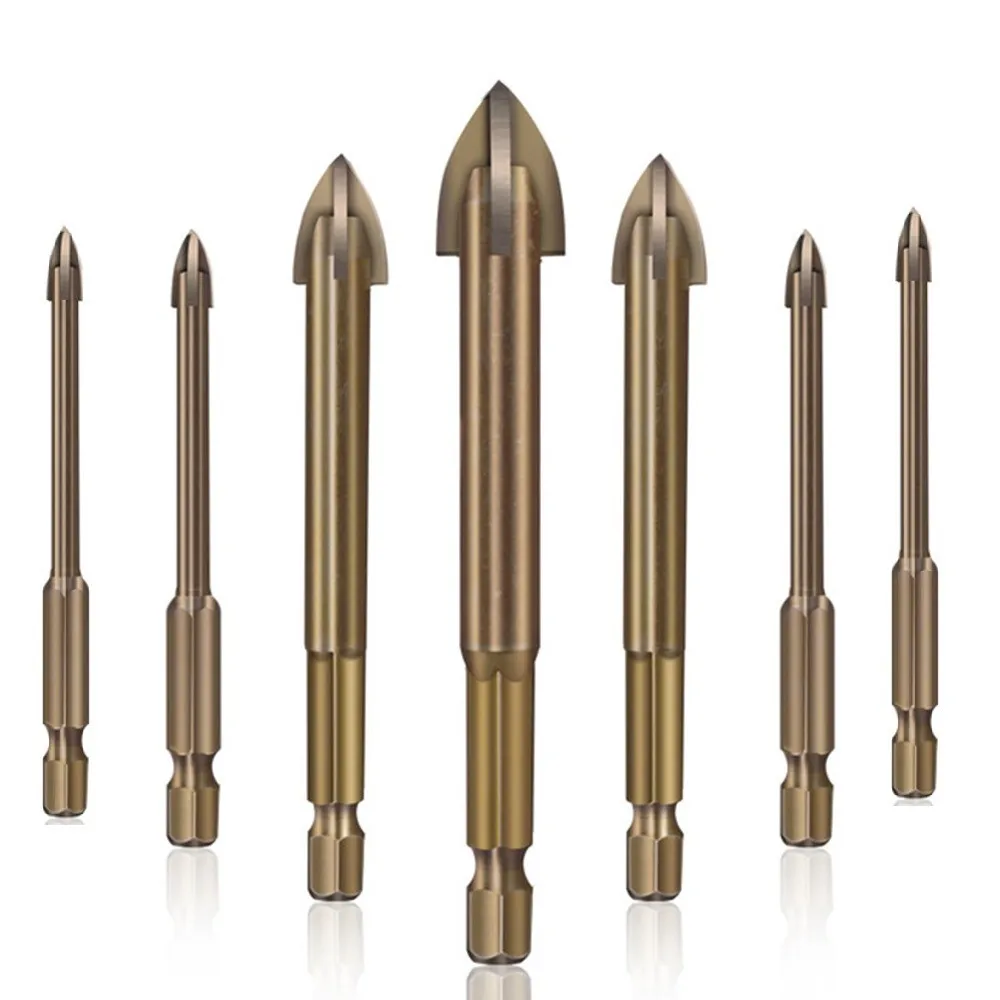 1 pz triangolo punte per piastrelle croce esagonale 3-12mm croce lega punta da trapano strumento di perforazione triangolo trapano di alta qualità