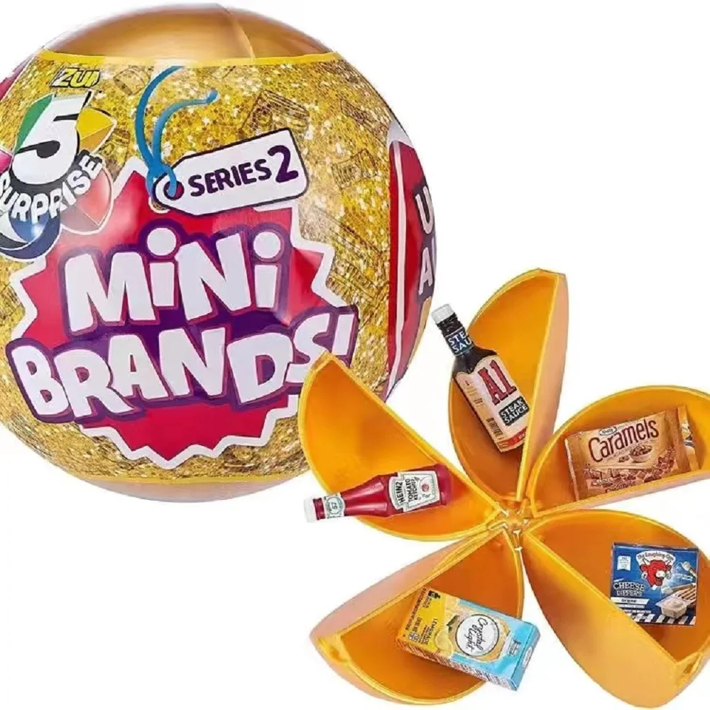 5 Surprise ball Mini Brands toy Gold Mystery Capsule Real Miniature Brands Collectible Toy PVC Surprise Egg Gifts