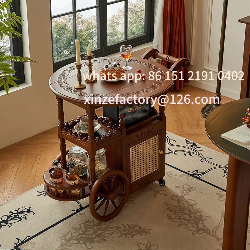 

Customizable French Medieval Movable Small Side Cart