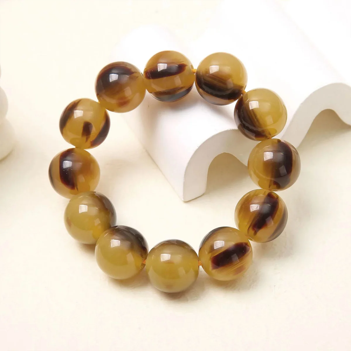 Buddha Bead Bracelet for Men and Women, Imitation Honey Wax, Sheep, National Style, Fashion Jewelry