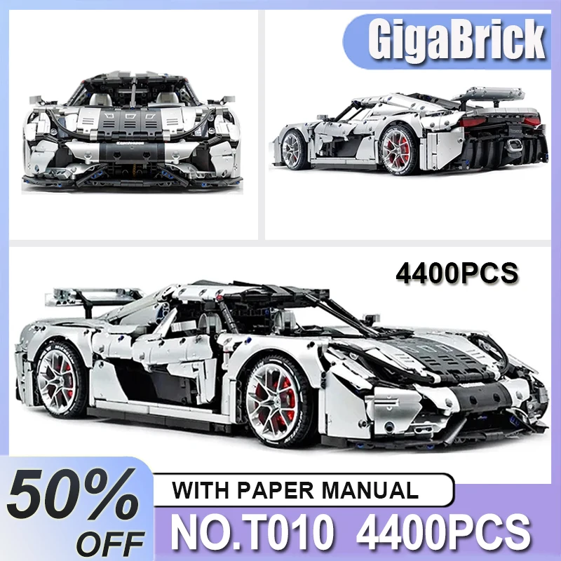 

MOC T010 Technical Limited Edition Silver Hypercar Model Building Blocks Bricks Educational Puzzle DIY Toys Birthday Gifts Kid