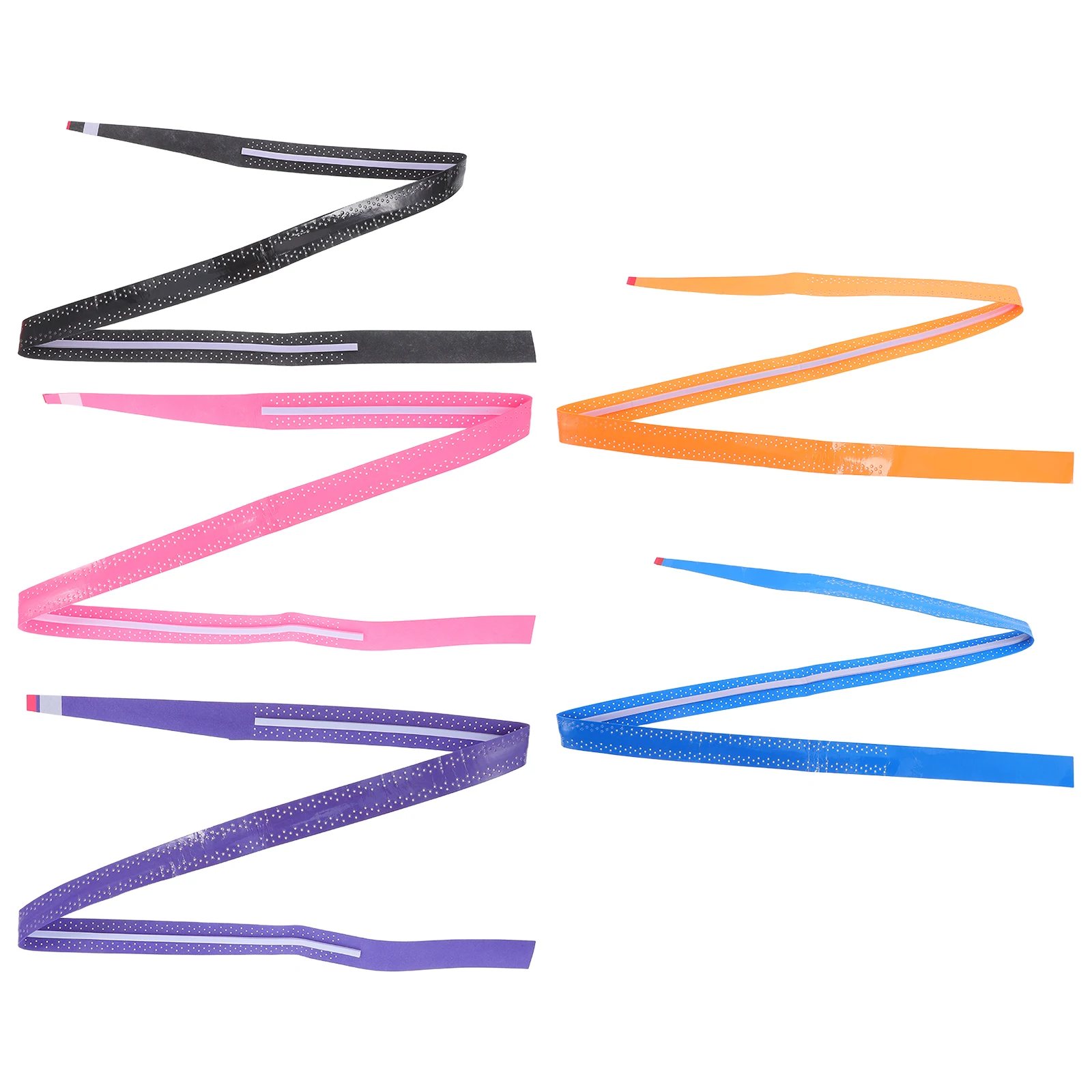 

5pcs Badminton Racket Sweat Absorption Grip Tape Elastic Perforated Anti Slip Handle Cover Durable Pu Material For Tennis Table
