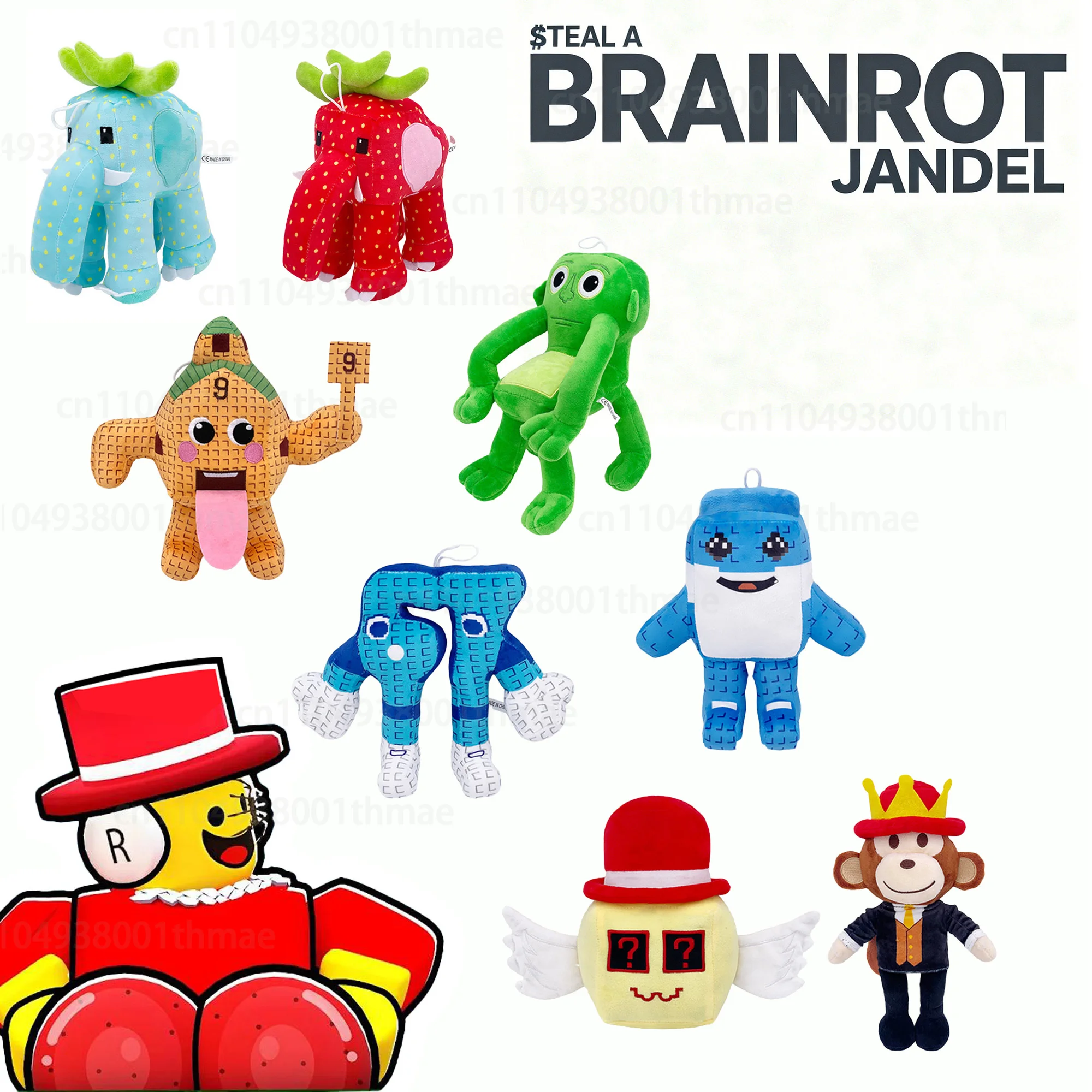 

Плюшевый плюшевый слон Steal A Brainrot Strawberry — 2026 New Sammy Jandel, аниме-периферийные устройства, подарки на Хэллоуин и Рождество