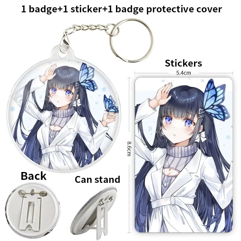 Aoi ch vtuber Anime Character Soft Button Badge Brooch anchor Peripherals Pin Metal Creative 58mm Tinplate 75mm Peripheral