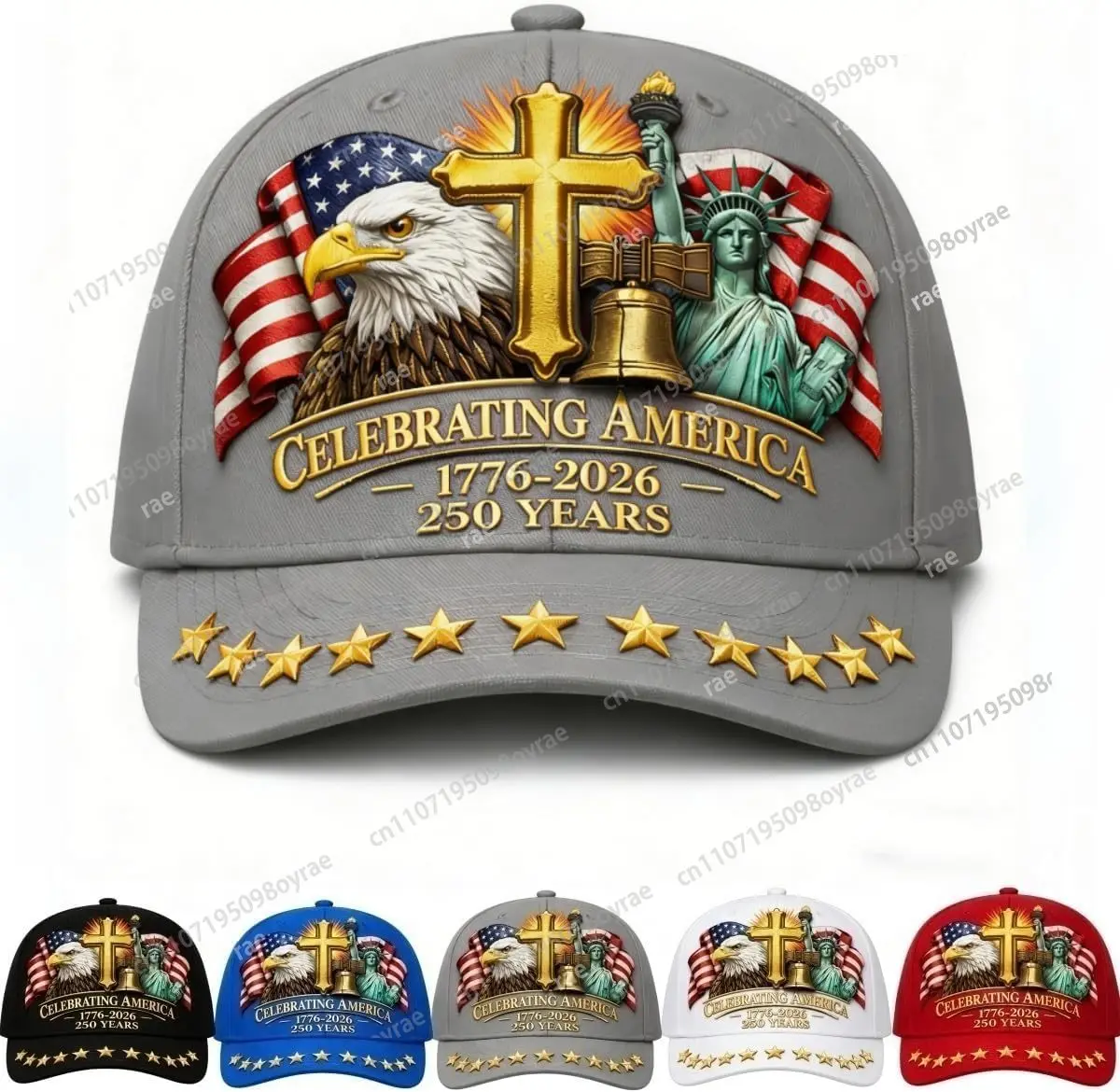 250 Anniversary USA Hat – United States 250th Anniversary Adjustable Patriotic Baseball Cap, Unisex Multiple Styles Available