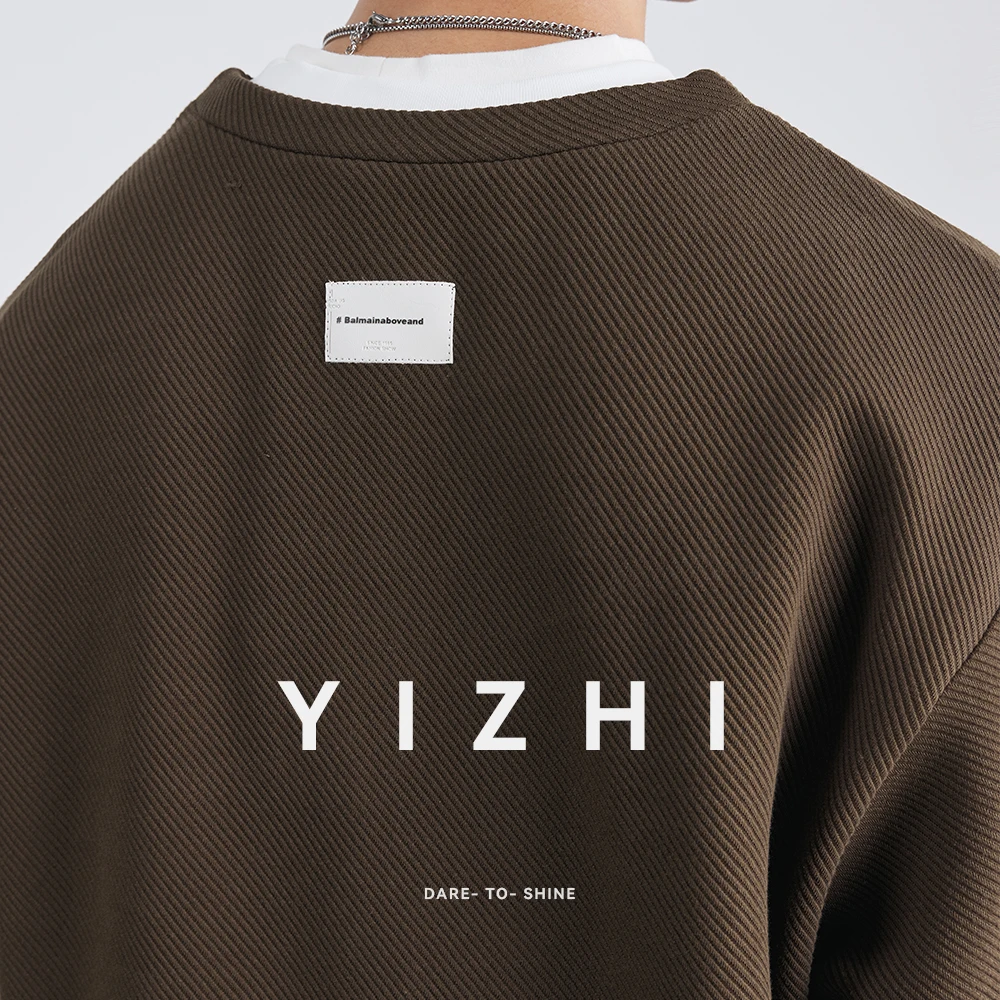 2025 شتاء جديد الموضة الصوف مبطن وهمية قطعتين البلوز الرجال فضفاض البلوز عادية قاع قميص طويل الأكمام الرجال #5