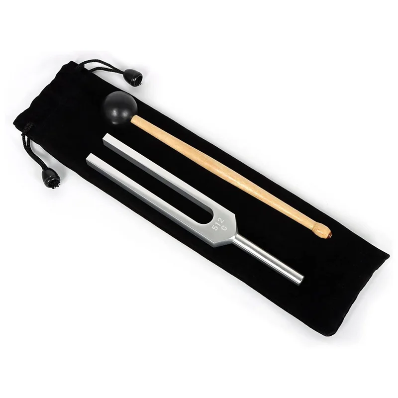 2 diapason in lega di alluminio, diapason 512 Hz con martelli per test del sistema nervoso Terapia curativa del suono-A78G