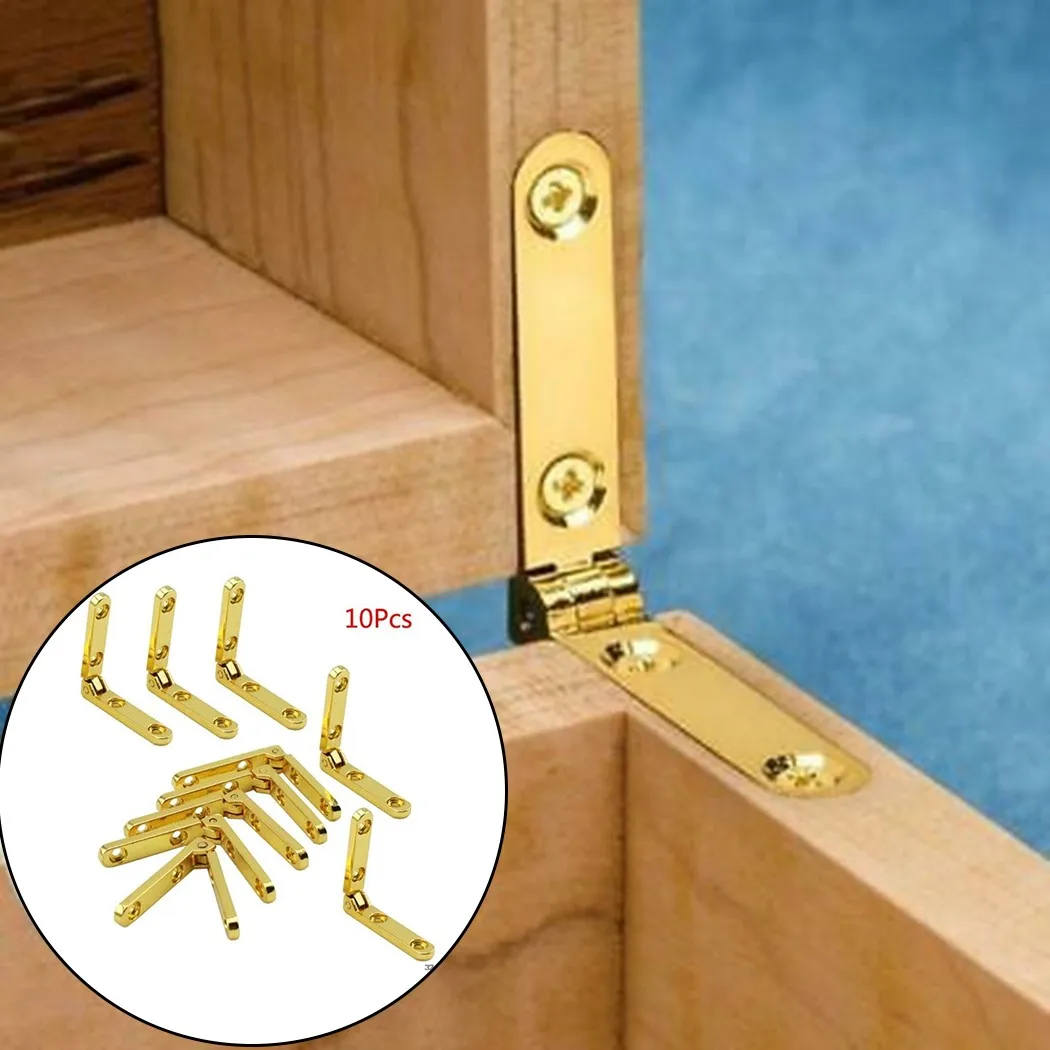 Chain Hinges 1.18x1.18x0.23in 30x30x6mm 90 Degree For Wooden Box Gold Home Improvement Jewellery Case Spring Hinge