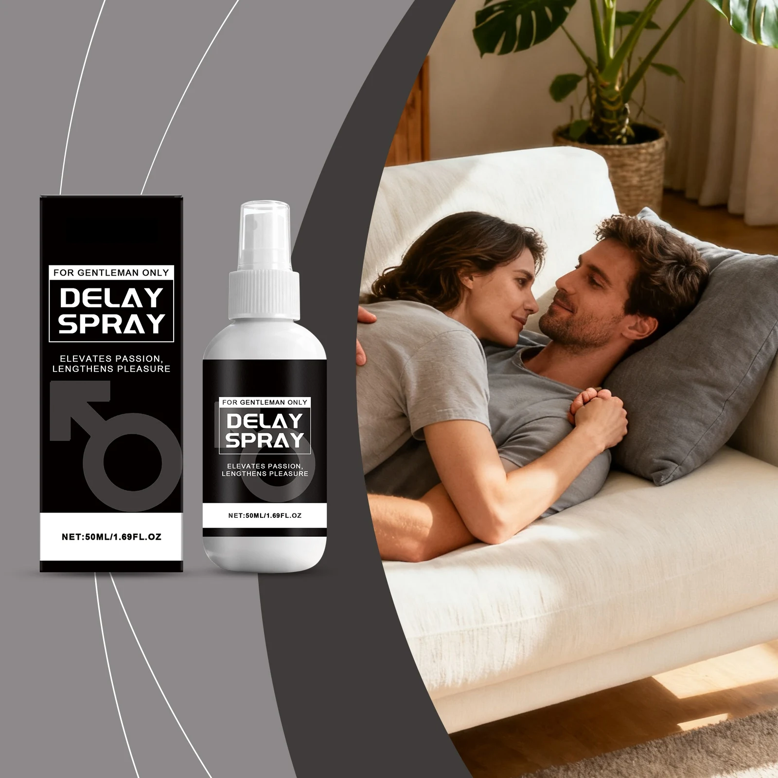 رذاذ تأخير الرجال يحتوي على مستخلص الابيميديوم والجذر مريح وسهل الاستخدام 50 مل #2