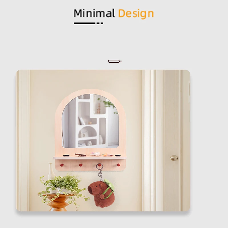 حوض غسيل مرحاض خشبي مرآة للأطفال ، مرآة لارتداء الملابس الكرتون ، ديكور جدار الحمام ، هدايا الطلاب ، بيت اللعب #2