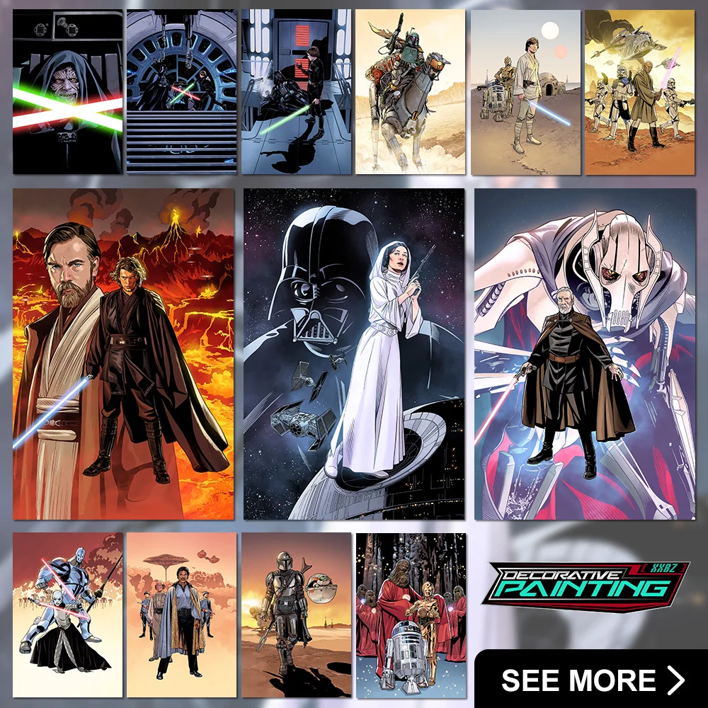 

Star Wars Movie Artwork Painting Canvas No Frame Yoda Home Decoration Obi-Wan Kenobi Wall Art Pictures Poster For Office Bedroom