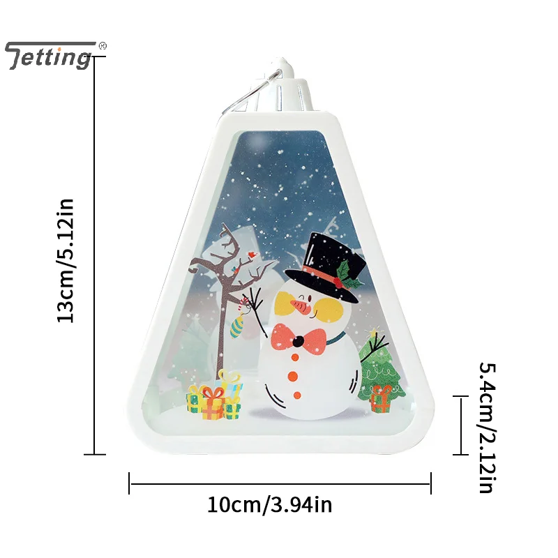 Lampada a vento retrò natalizia, portacandele natalizi a LED, lanterna con globo di neve, regali illuminati di Babbo Natale, ornamento illuminato natalizio invernale