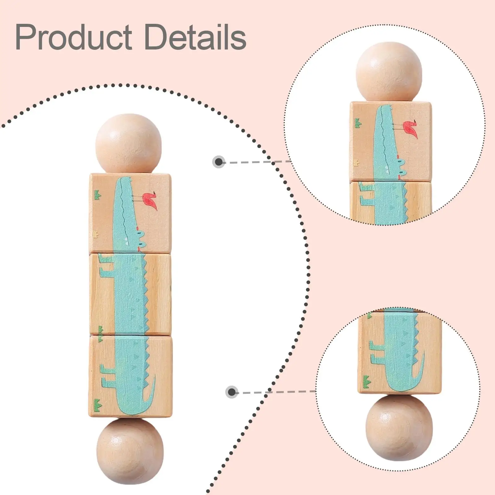 

Детская вращающаяся деревянная головоломка-конструктор Монтессори: развивающая игра для развития мелкой моторики у детей