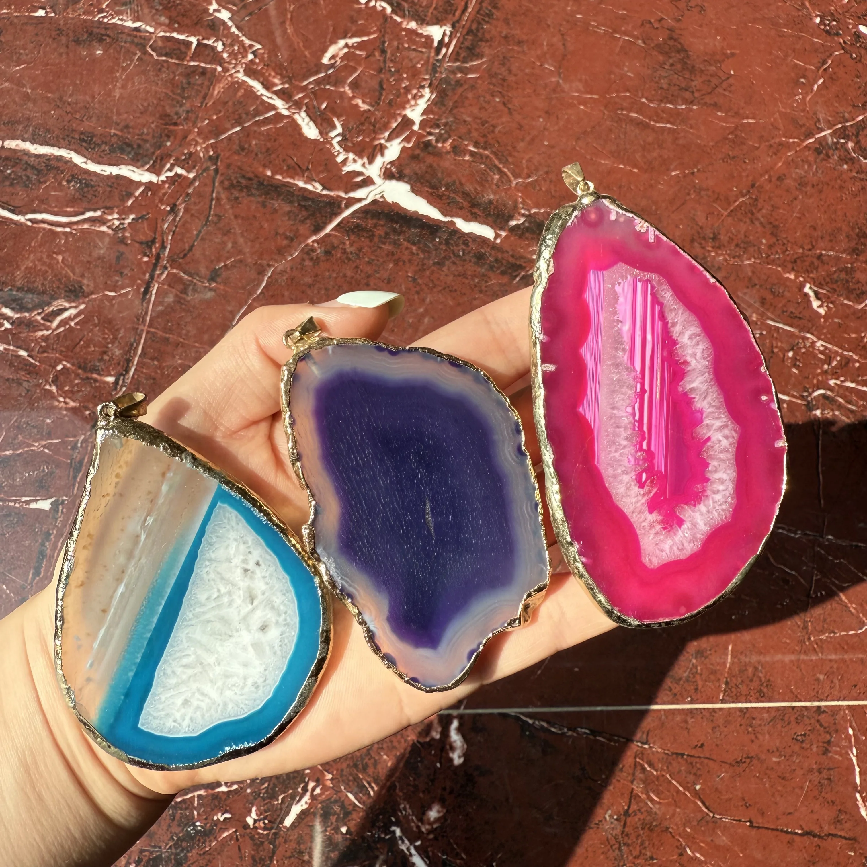 Large Size!!!!Crystal Agate Slab Geode Slice Mineral Coaster Healing Reiki Decoration