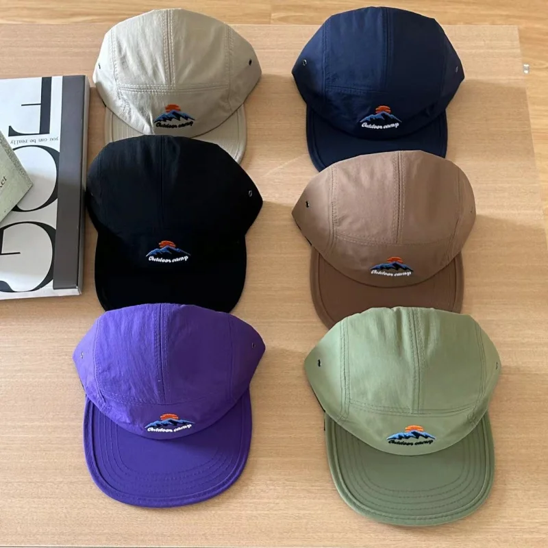 Gorra de Béisbol de Ala Plana de Secado Rápido Estilo Coreano, Gorra Unisex Moderna para Campamento al Aire Libre