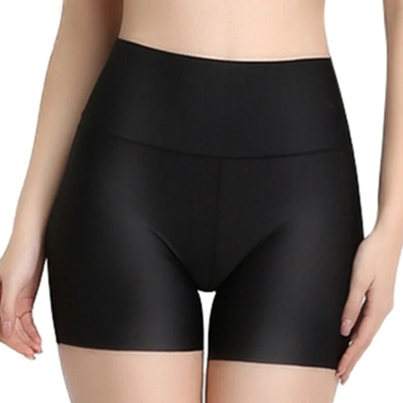 Women Safety Shorts Pants Seamless Nylon High Waist Panties Seamless Anti Emptied Boyshorts Boxers Ice Silk Underwear