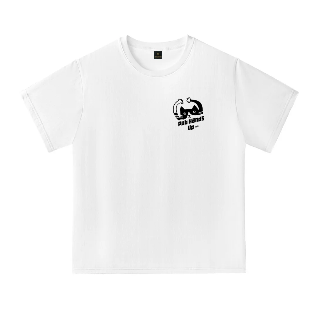 T-shirt da uomo e da donna con grafica gattino hip-hop Moda estiva Sport T-shirt da uomo in puro cotone Abbigliamento per bambini Tee Y2k