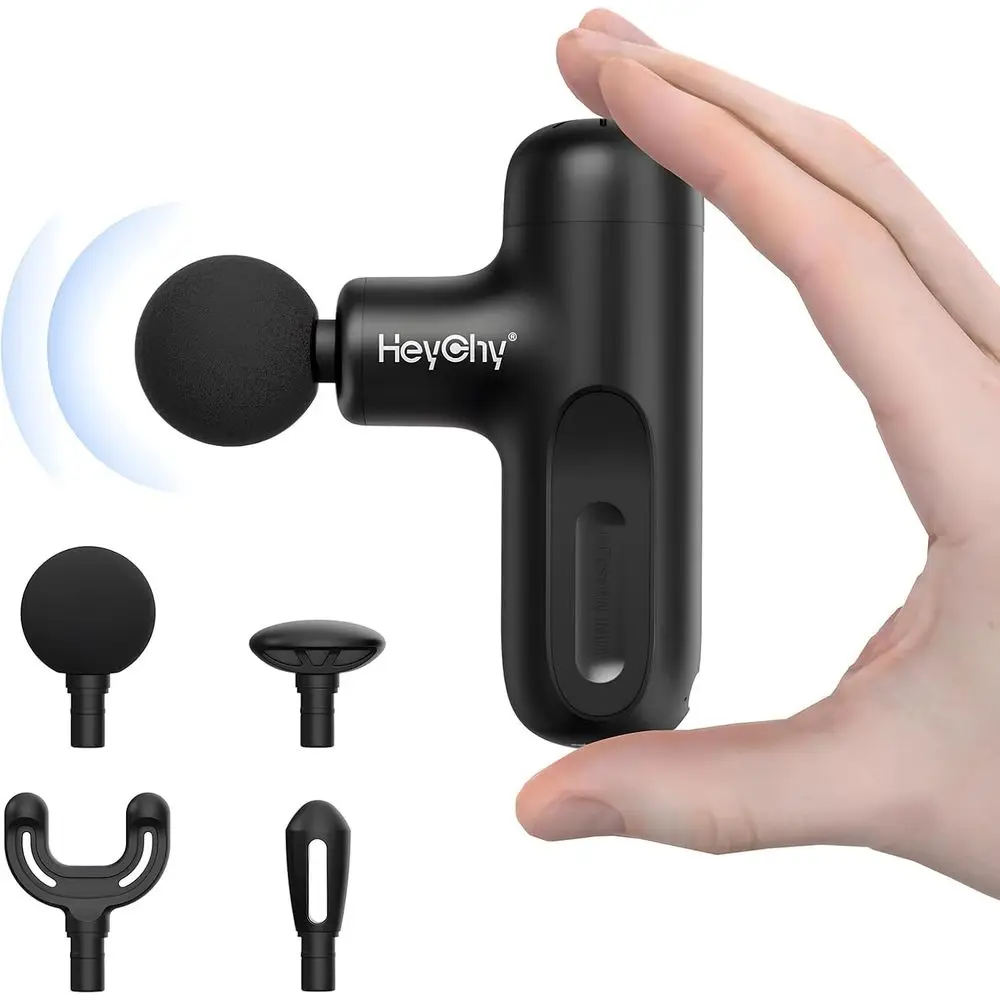 

Portable Deep Tissue Massager Gun with 4 Speeds, Ideal for Travel, Quiet Operation, Suitable for Men & Women, Black