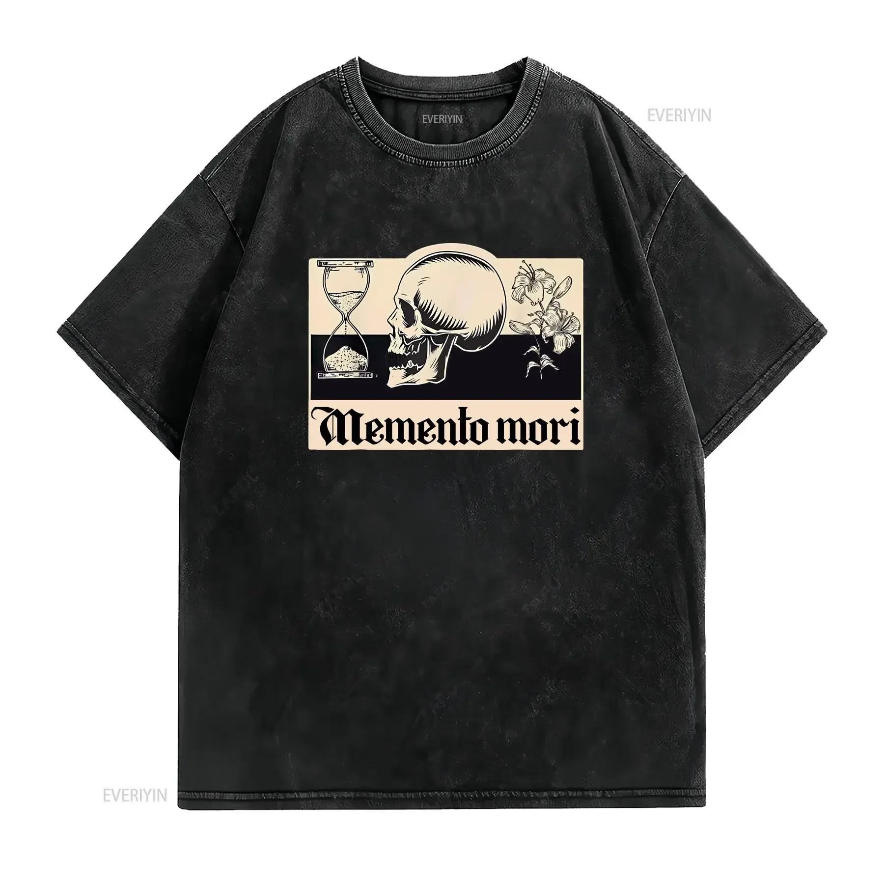 NEW LIMITED Memento Mori Latin Phrase Stoicism Philosophy T Shirt Size S 5XL vintage Washed Soft fashion graphic Stretched image 2
