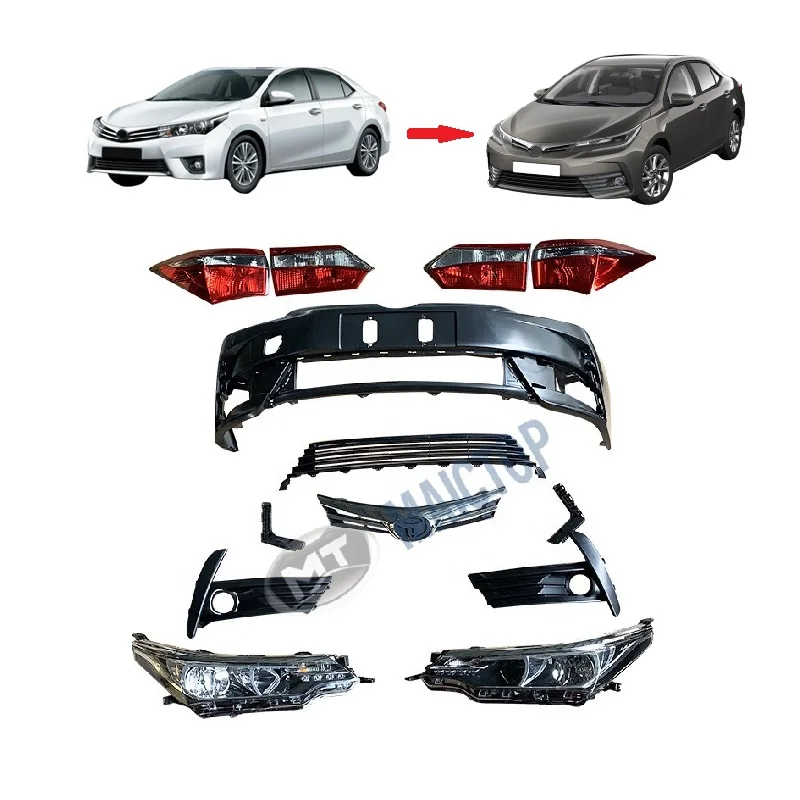 

Maictop car accessories facelift bumper body kit for corolla Altis 2014 bodykit upgrade to 2017-2021