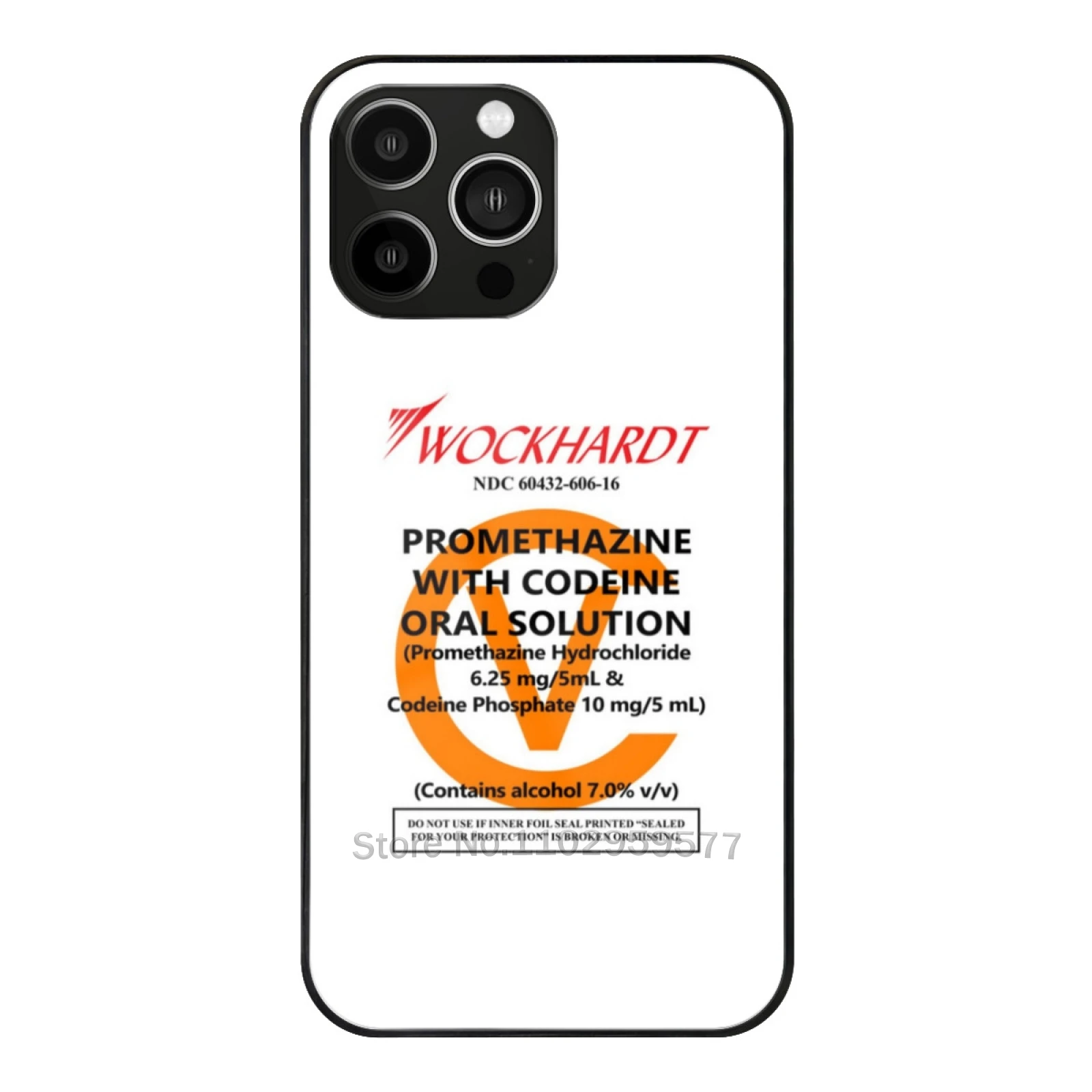 Wockhardt Lean Promethazine With Codeine Bottle Label Glass Case For Iphone 15 14 13 Pro 11 12 7 8 Plus Xr X Xs Max Tempered