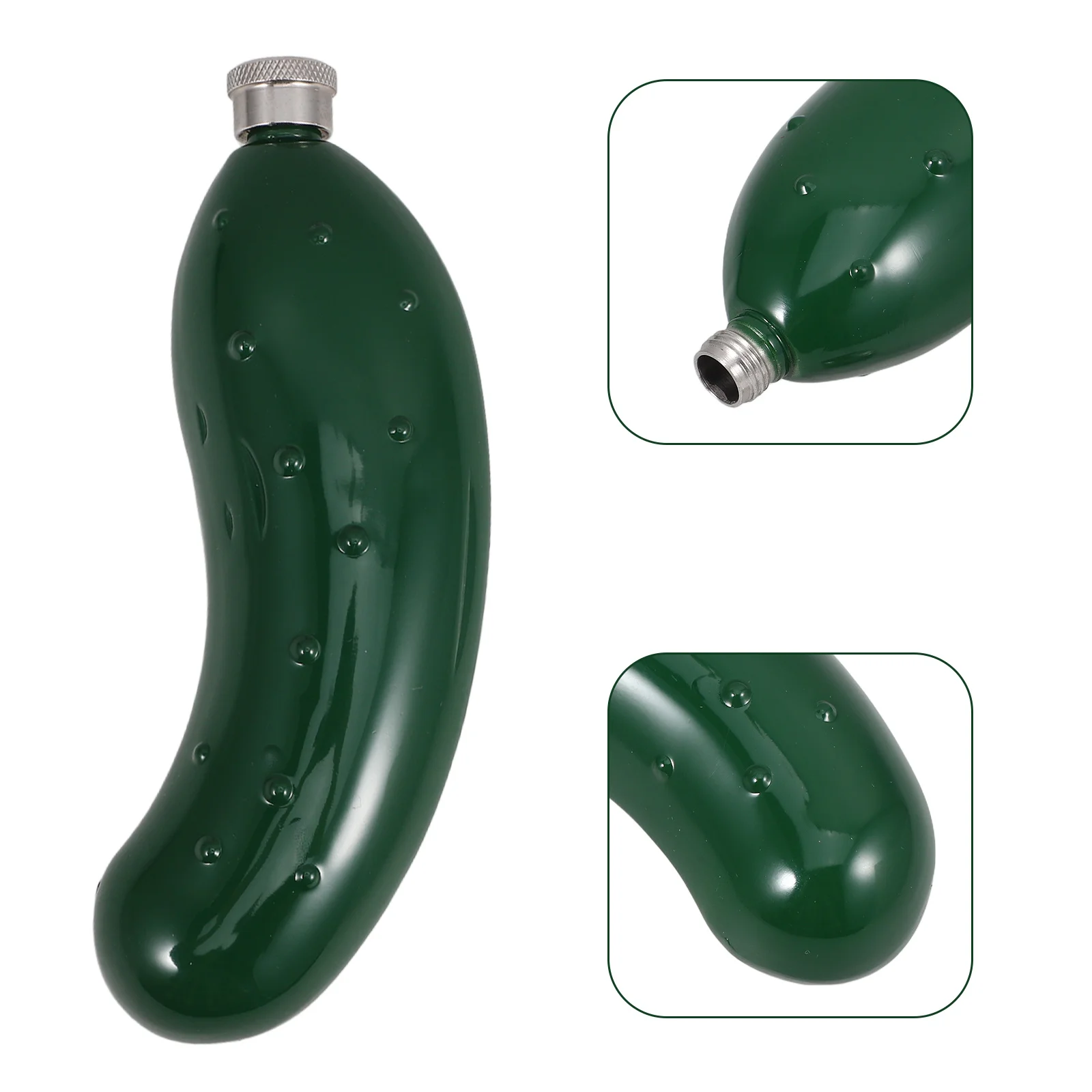 

1 шт., фляга из нержавеющей стали для огурца, бутылка для виски для путешествий, кемпинга, портативный дозатор ликера, барбекю, сока, вода