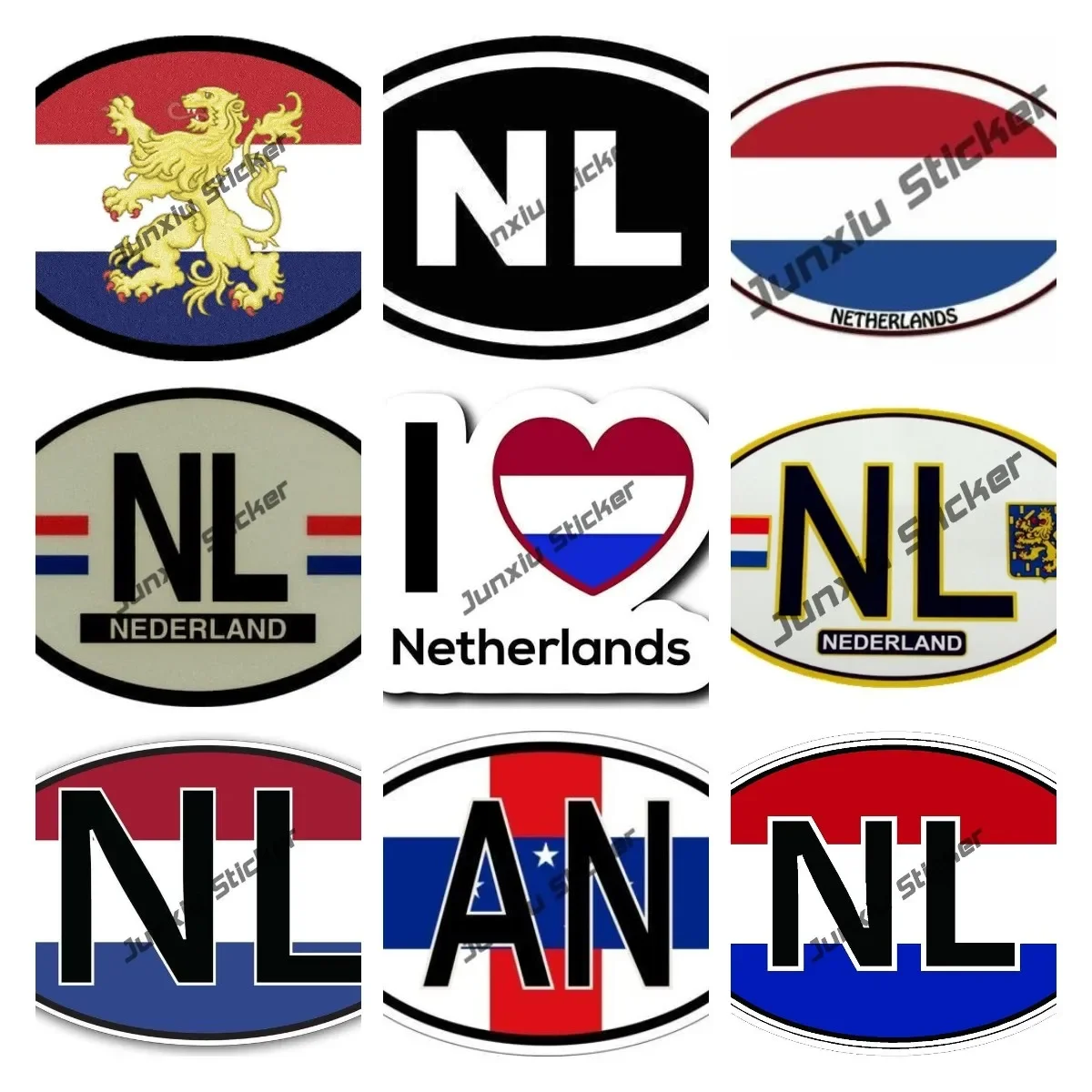

The Netherlands Flag with Lion Sticker Car Bike NL Netherlands Personality Code PVC Stickers Germanic Reflective Decal