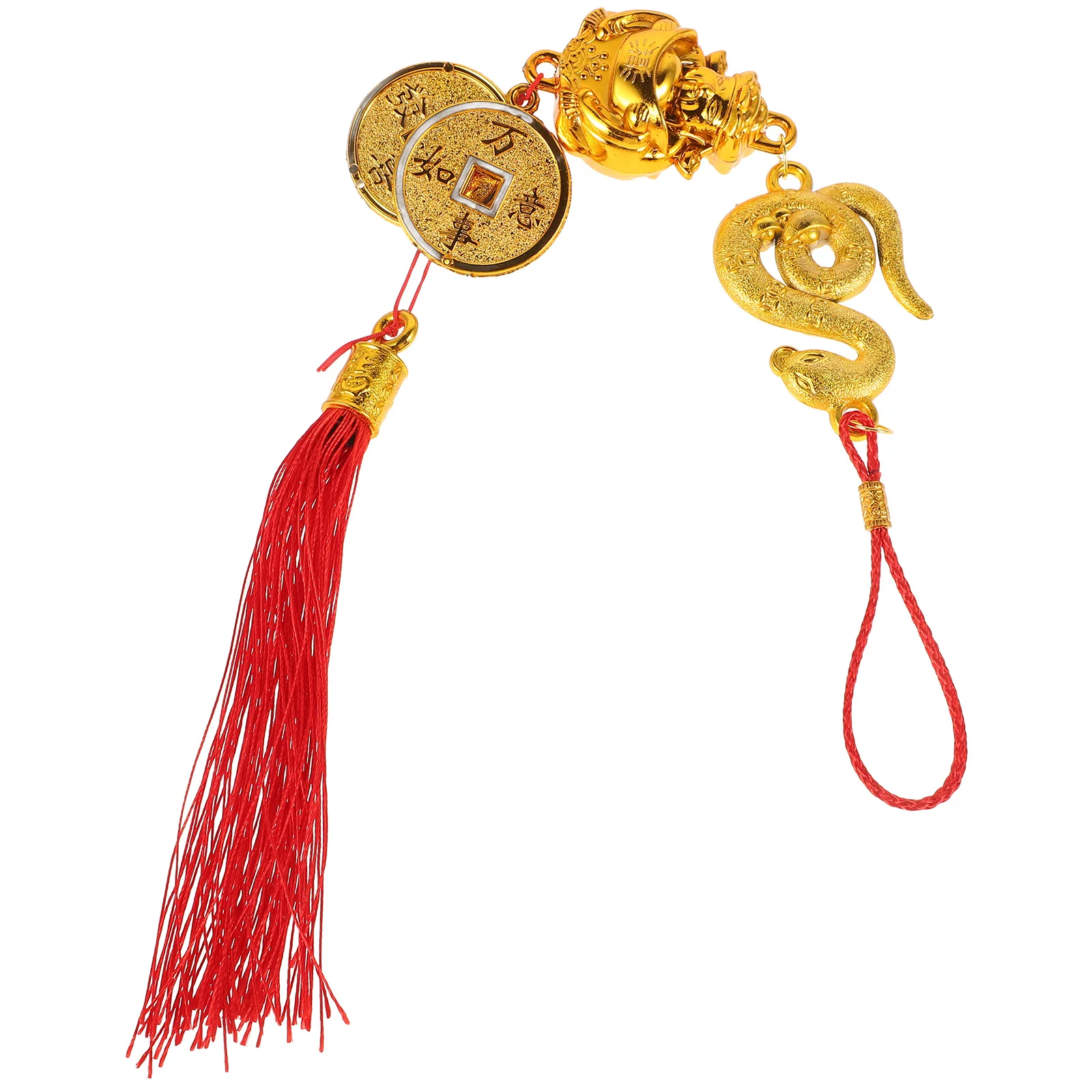 

10Pcs Chinese Knot Pendant Snake Year Wealth God Hanging Ornament for New Year Festival Decor Home Office Car Tree Window