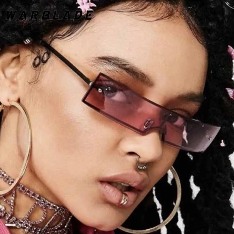 

Luxury Steampunk Rectangle Frame Women Sunglasses Hip-Hop Brand Design Metal Men Sunglass Street Snap Candy Color Eyewear UV400